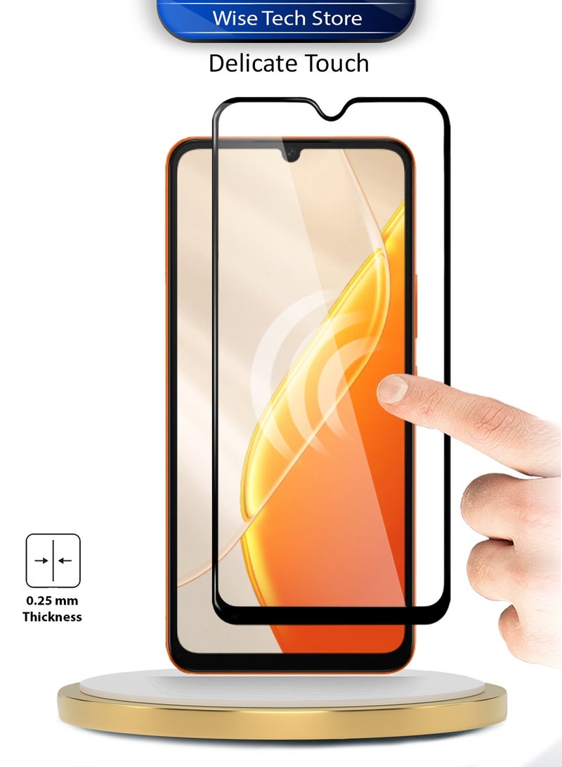 دبليو تيك واقي شاشة زجاجي مقسّى كامل الغراء والتغطية بالكامل لسلسلة itel A200 / itel A200+ 4G 2026 Premium E2E (MSGECN) - شفاف/أسود - Image 4